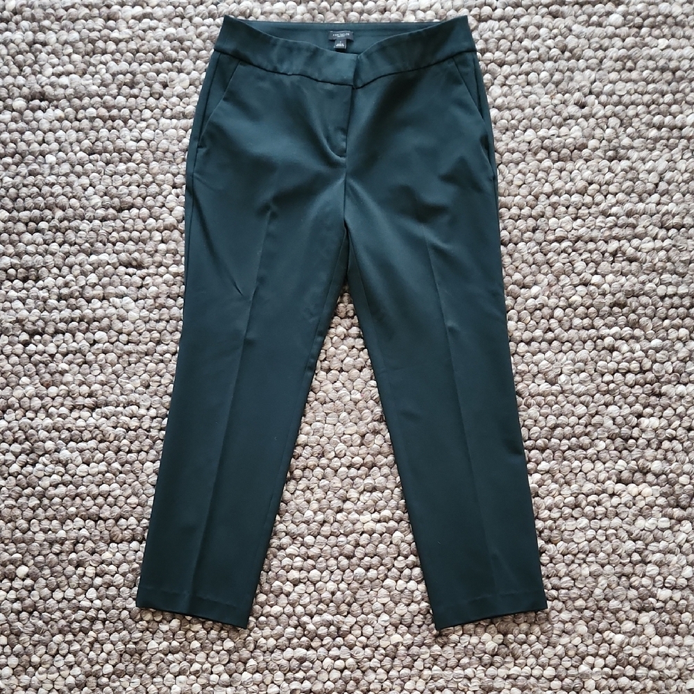 H&M Forest Green Straight-Leg Tailored Pants